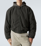 Balenciaga Cotton-blend hooded bomber jacket