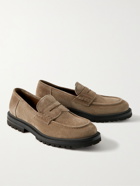 BRUNELLO CUCINELLI - Suede Penny Loafers - Brown