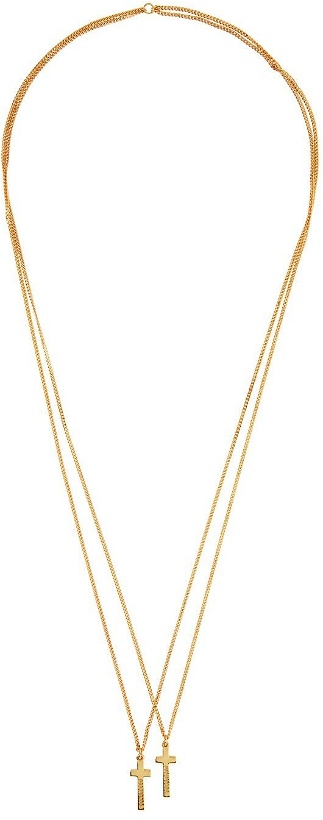 Photo: Dsquared2 Gold Double Cross Necklace