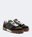 Fendi Fendi Match jacquard suede-trimmed sneakers