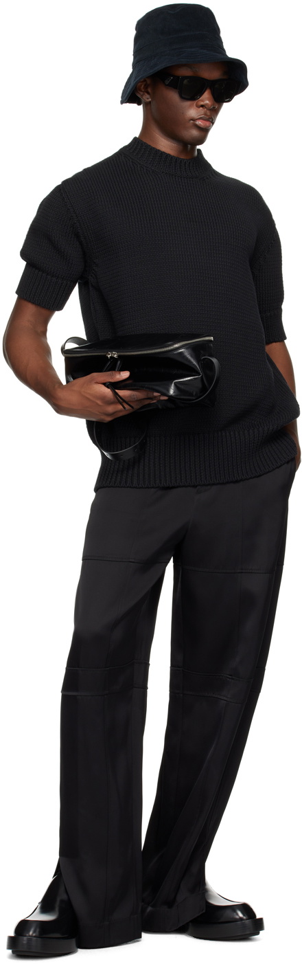 Jil Sander Black Leather Loafers