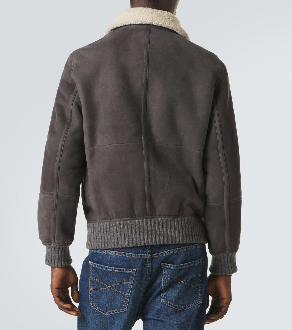 Brunello Cucinelli Cashmere-trimmed shearling blouson jacket