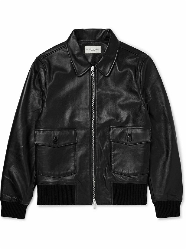Photo: Officine Générale - Gianni Leather Jacket - Black