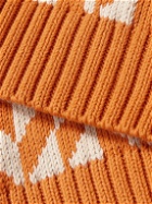MANAAKI - Manaia Slim-Fit Intarsia Cotton Sweater Vest - Orange