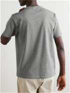 Maison Kitsuné - Logo-Embroidered Cotton-Jersey T-Shirt - Gray
