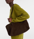 The Row Terrasse Medium suede shoulder bag