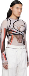 Ottolinger Multicolor Mesh Deconstructed Longsleeve T-shirt