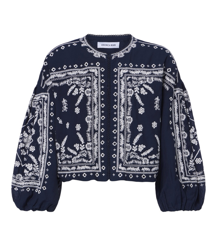 Photo: Veronica Beard Drake embroidered cotton-blend jacket