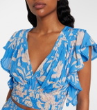 Poupette St Barth Pearl floral crop top