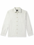 A.P.C. - Malo Striped Cotton and Wool-Blend Twill Shirt - Green