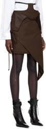 Luar Brown Asymmetric Miniskirt
