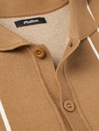 Malbon Golf - Striped Cotton-Piqué Jacquard Shirt - Brown