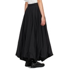 Y-3 Black Gradient 3-Stripes Nylon Balloon Midi Skirt