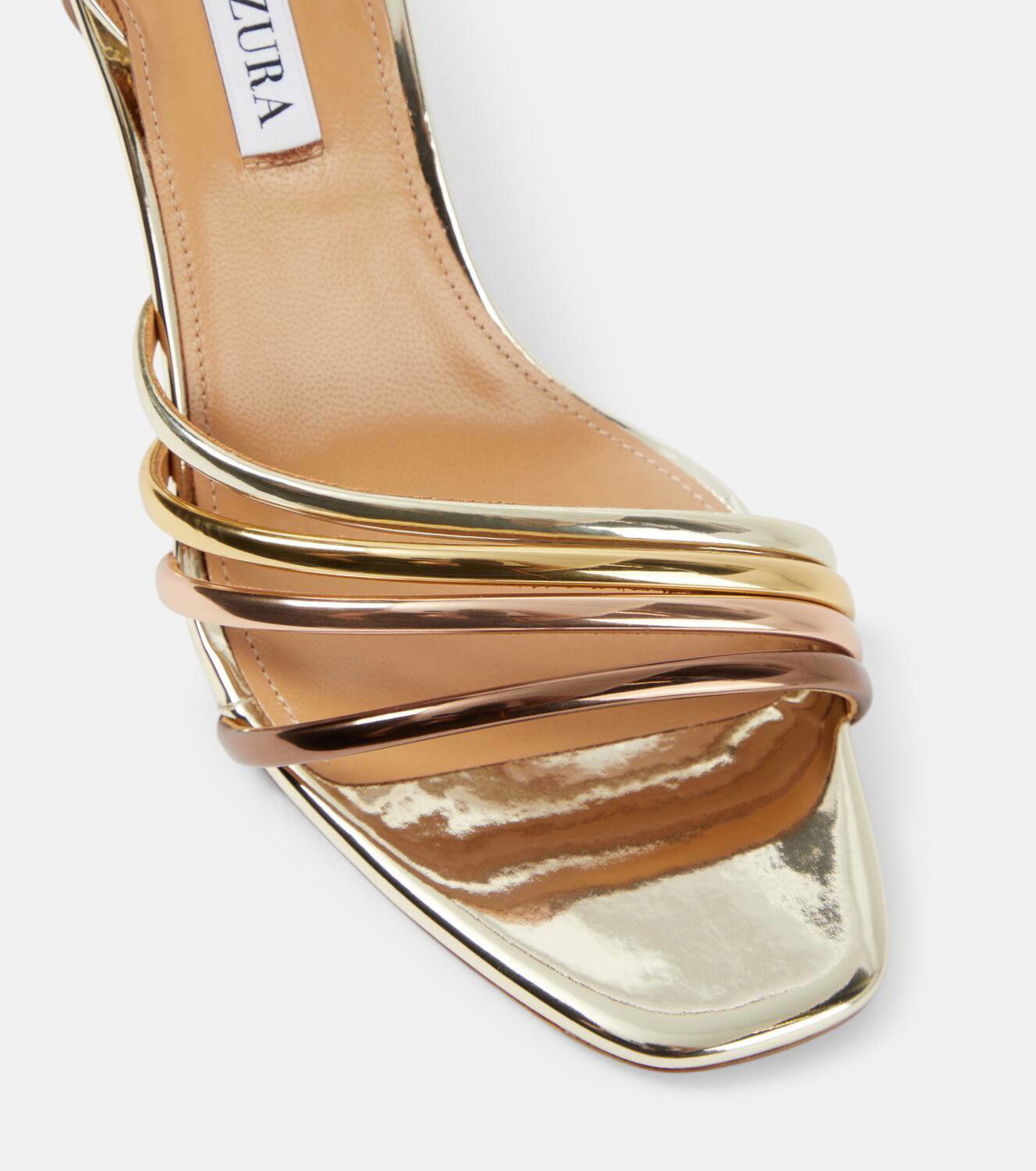 Aquazzura Latour 75 mirrored leather sandals Aquazzura