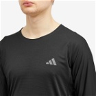 Adidas Running Men's Adidas Adizero Long Sleeve Running T-shirt in Black/Grey Six