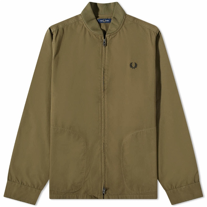 Photo: Fred Perry Authentic Men's Zip Through Bomber Jacket Overshirt in Uniform Green