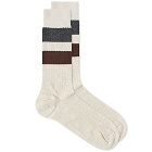 Oliver Spencer Men's Miller Sports Socks in Cream/Brown