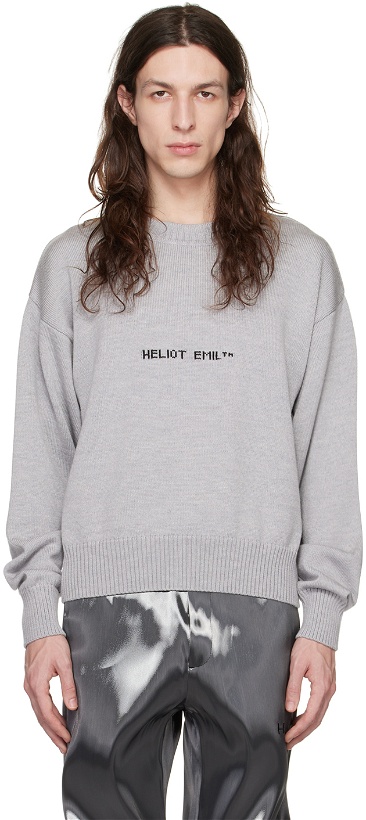 Photo: HELIOT EMIL Gray Logo Sweater