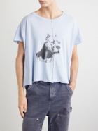 Enfants Riches Déprimés - Na Pitbull Distressed Printed Cotton-Jersey T-Shirt - Blue