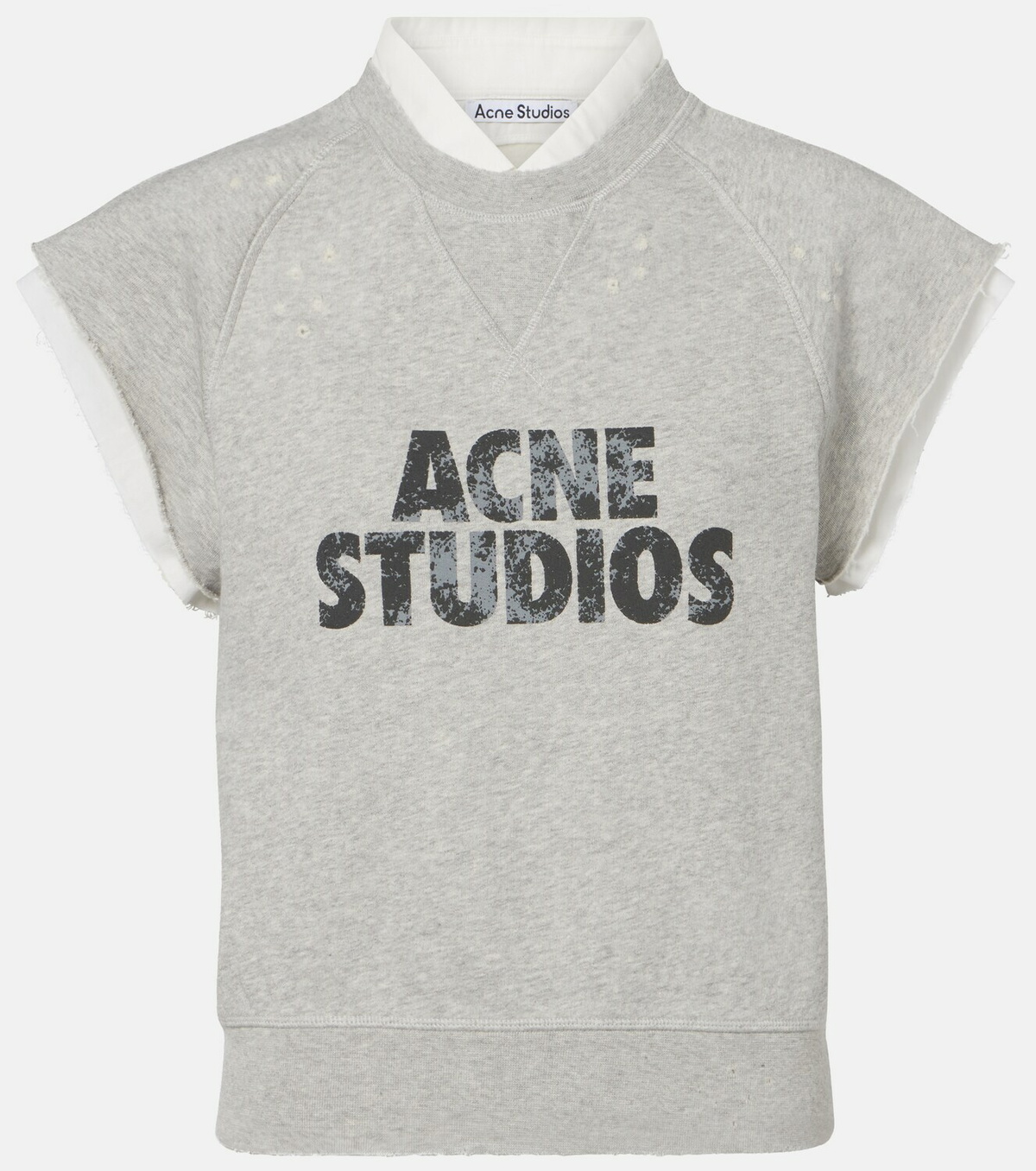 Acne Studios Layered logo cotton fleece vest