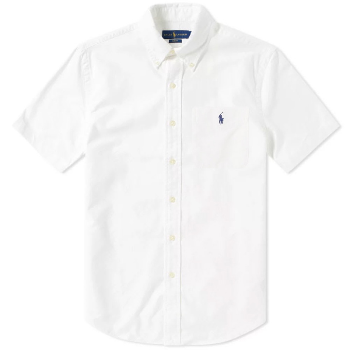 Photo: Polo Ralph Lauren Short Sleeve Slim Fit Oxford Shirt White