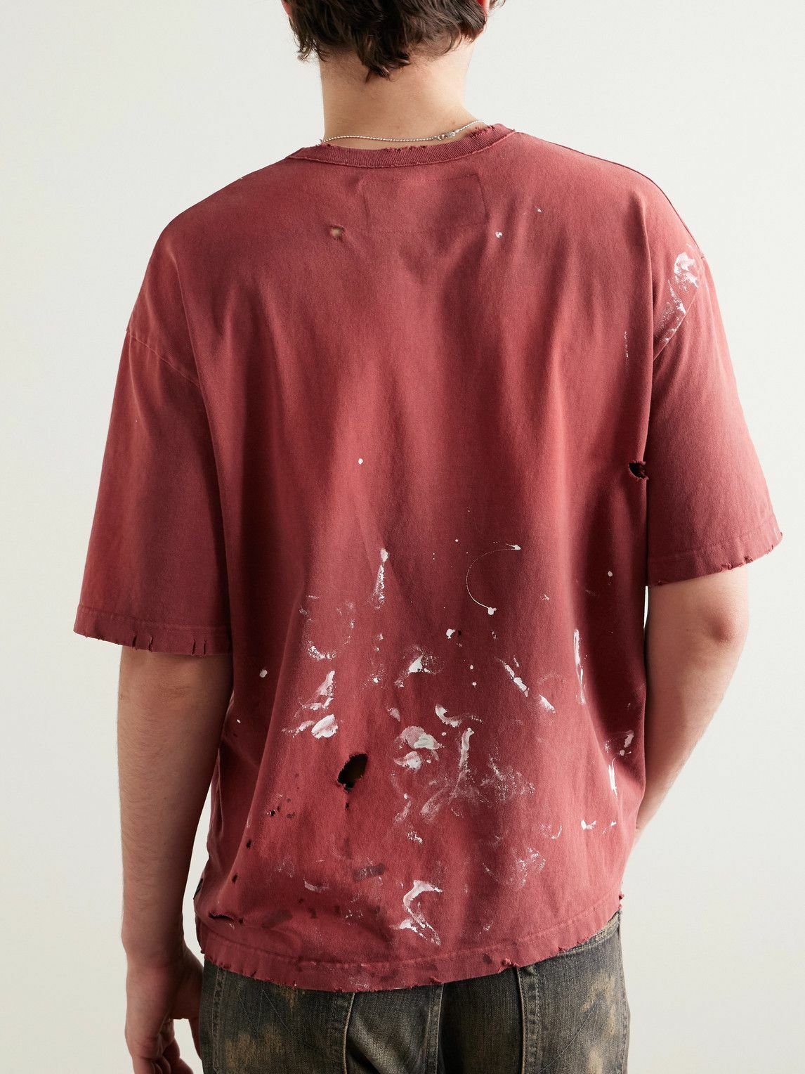 Neighborhood - Savage Distressed Paint-Splattered Cotton-Jersey T