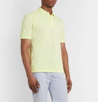 Isaia - Garment-Dyed Cotton-Piqué Polo Shirt - Yellow