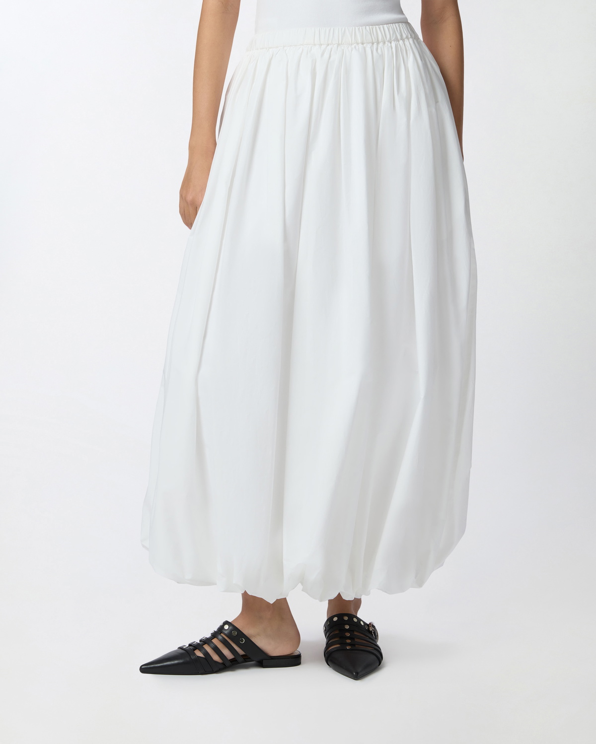 Pinko Long Balloon Skirt Bright White Pinko