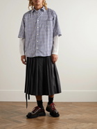 Acne Studios - Sambler Oversized Logo-Embroidered Checked Cotton-Twill Shirt - Blue