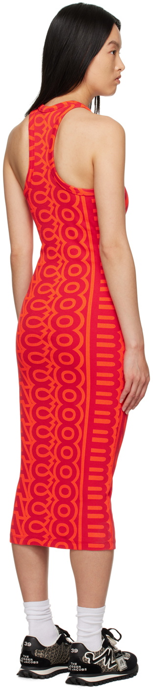 Marc Jacobs Red 'The Monogram Racer Rib Dress' Midi Dress