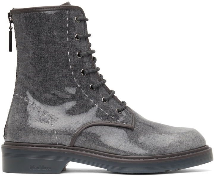 Photo: Max Mara Grey Wool Beth Combat Boots