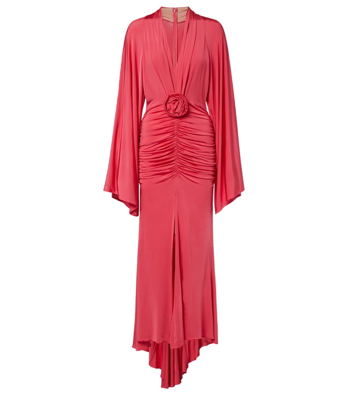 Photo: Blumarine Floral-appliqué ruched gown