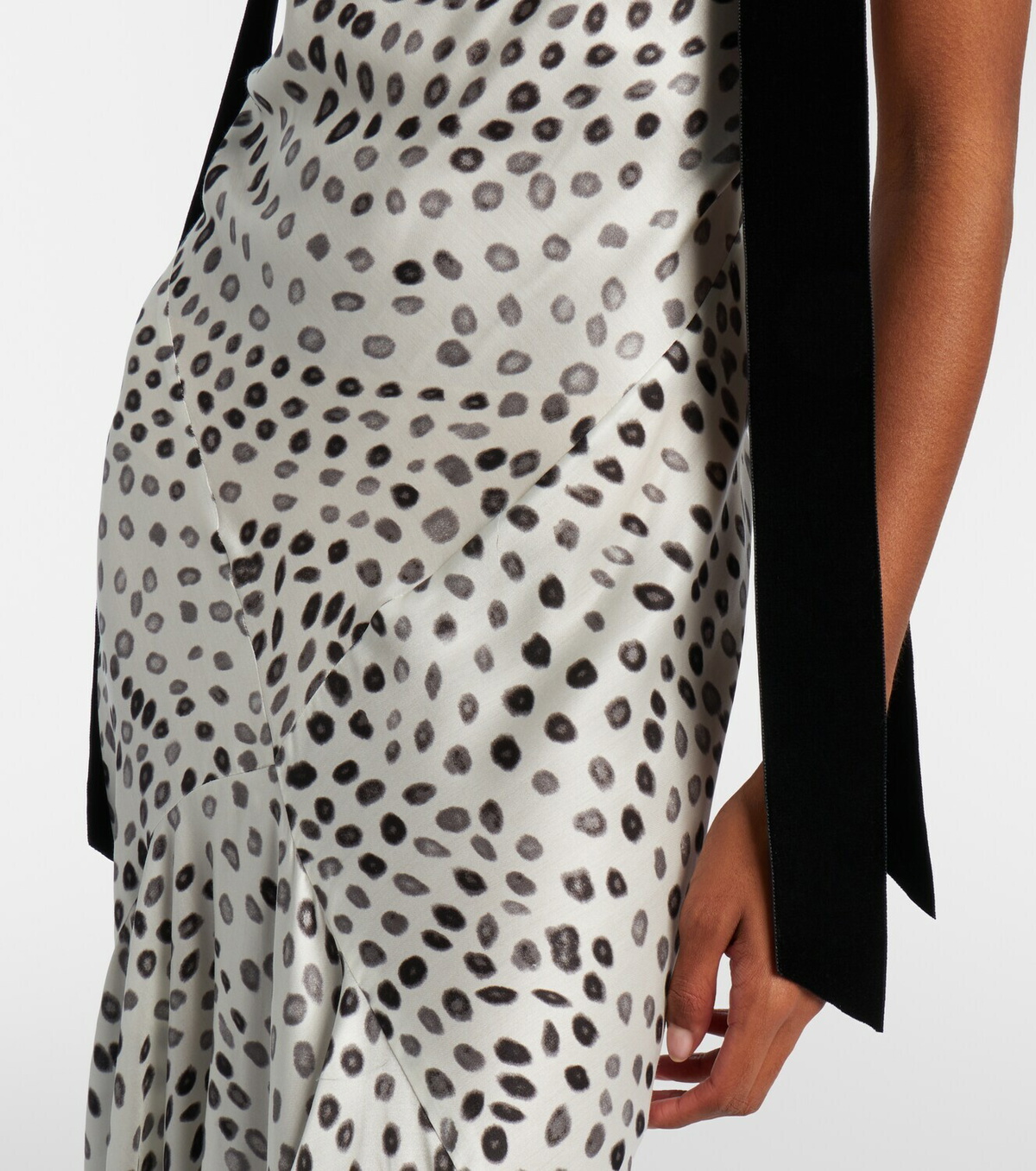 Nina Ricci Polka-dot satin midi dress