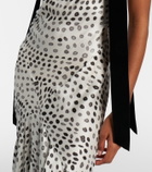 Nina Ricci Polka-dot satin midi dress