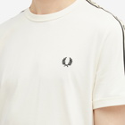 Fred Perry Men's Contrast Tape Ringer T-Shirt in Ecru/Black