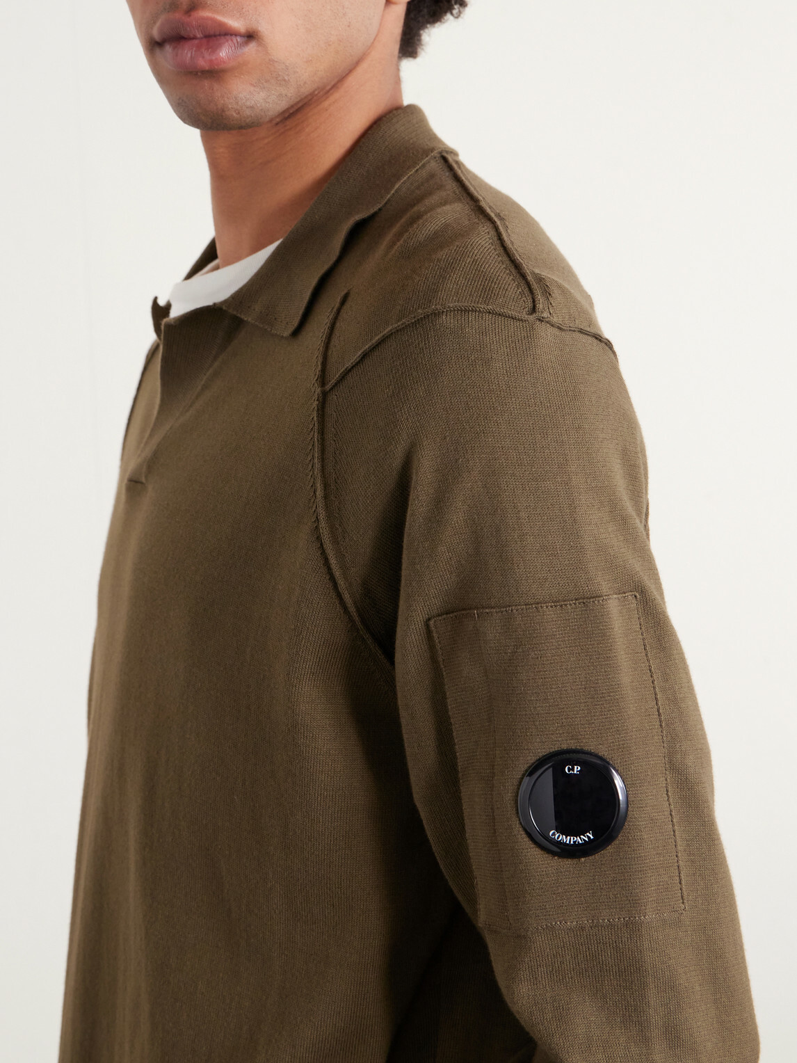 C.P. Company - Logo-Appliquéd Sea Island Cotton Polo Sweater - Green