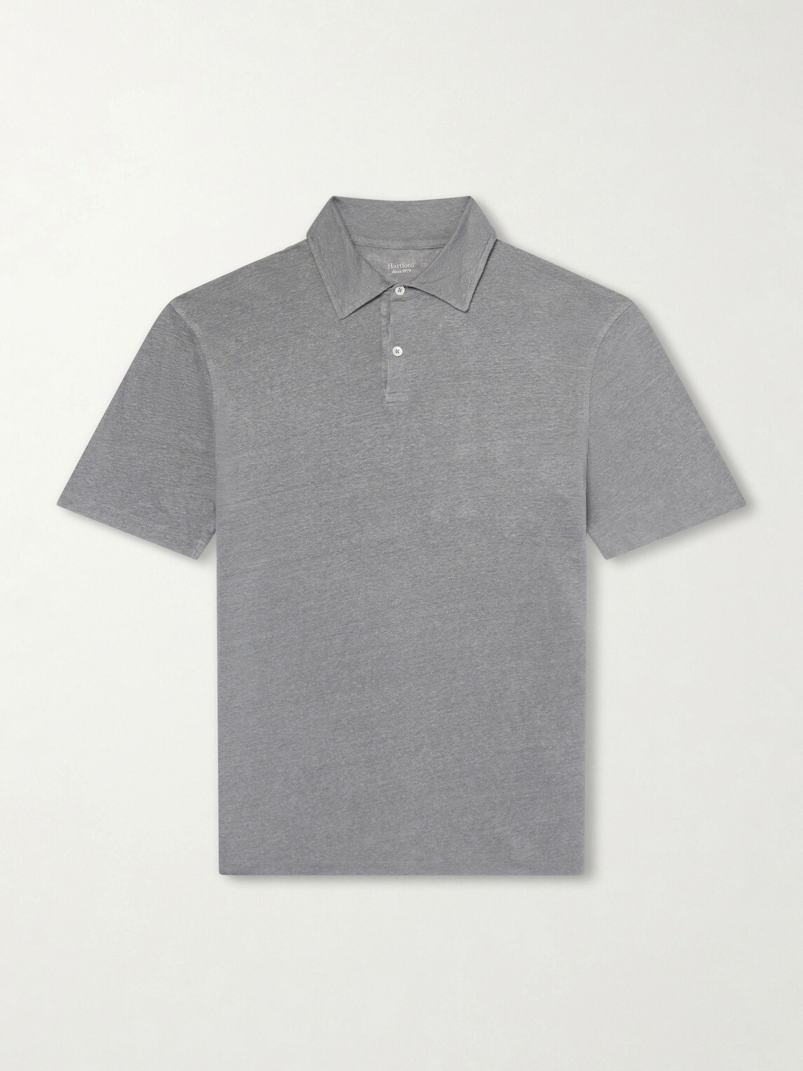 Hartford - Knitted Linen Polo Shirt - Gray