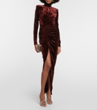 Alexandre Vauthier Draped velvet maxi dress