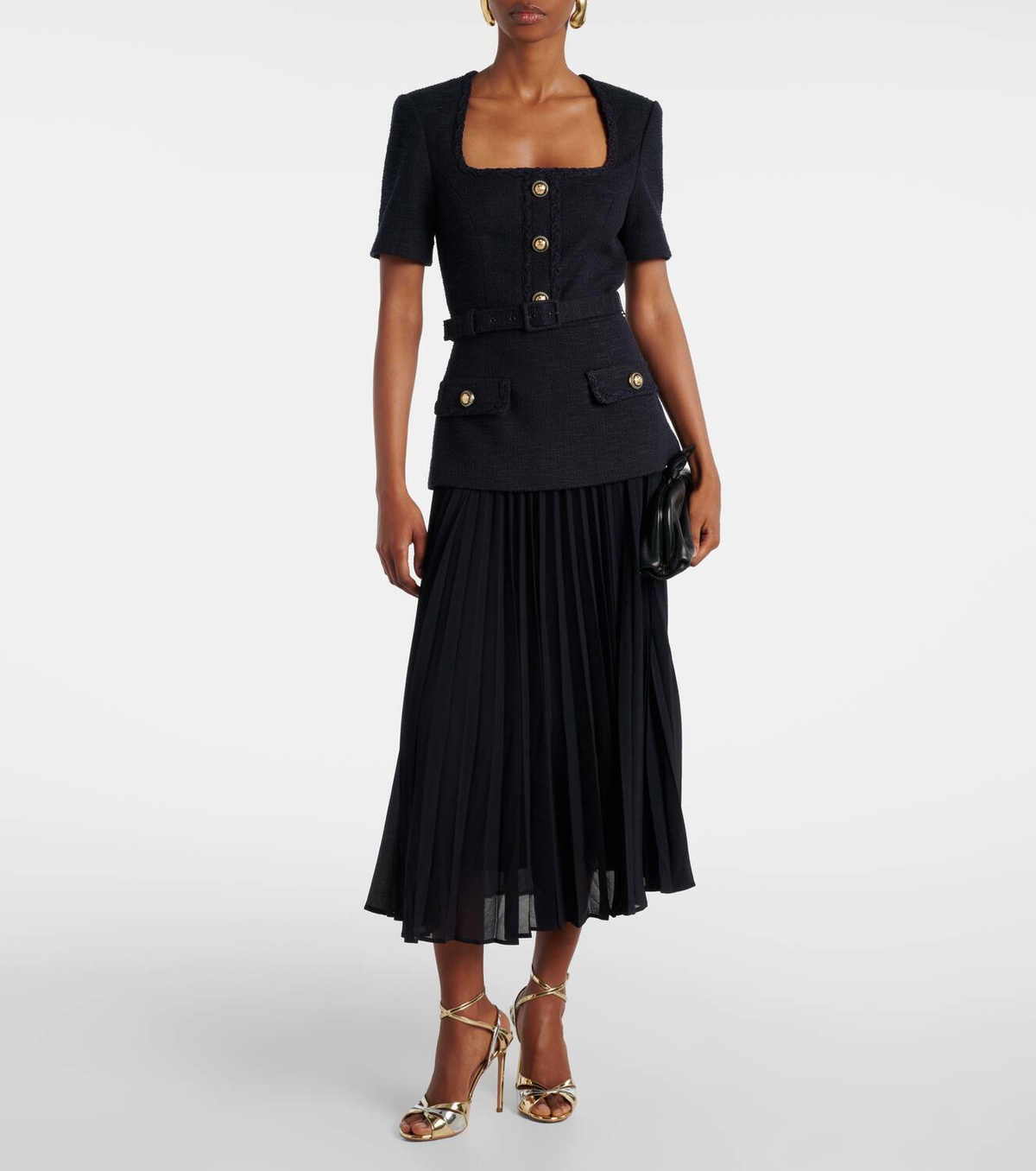 Rebecca Vallance Jonie belted pleated midi dress Rebecca Vallance