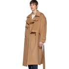 ADER error Beige Wool Robe Trench Coat