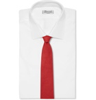 Drake's - 8cm Woven Linen Tie - Red