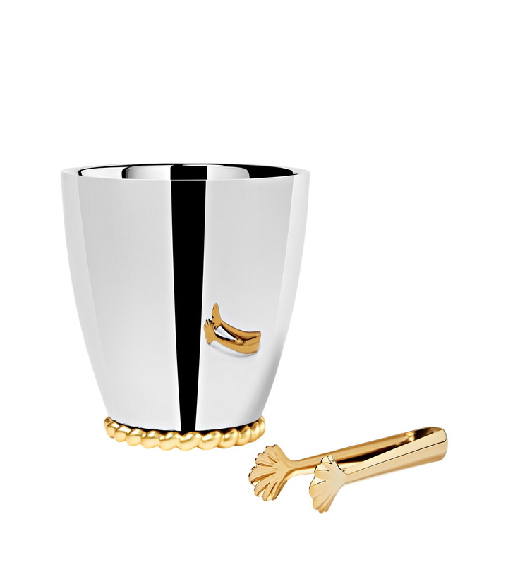 Photo: L'Objet x Jessica McCormack stainless steel ice bucket and tongs set