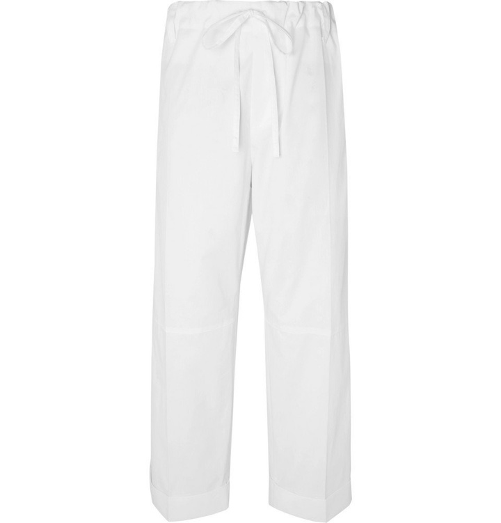 Photo: Jacquemus - Wide-Leg Cotton-Twill Drawstring Trousers - White