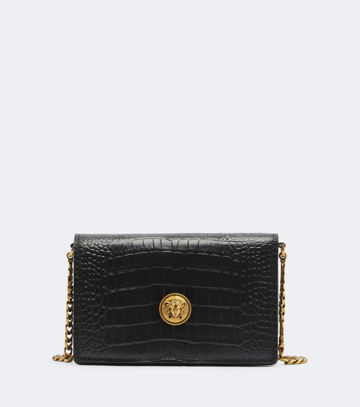 Versace Emblème Mini leather crossbody bag