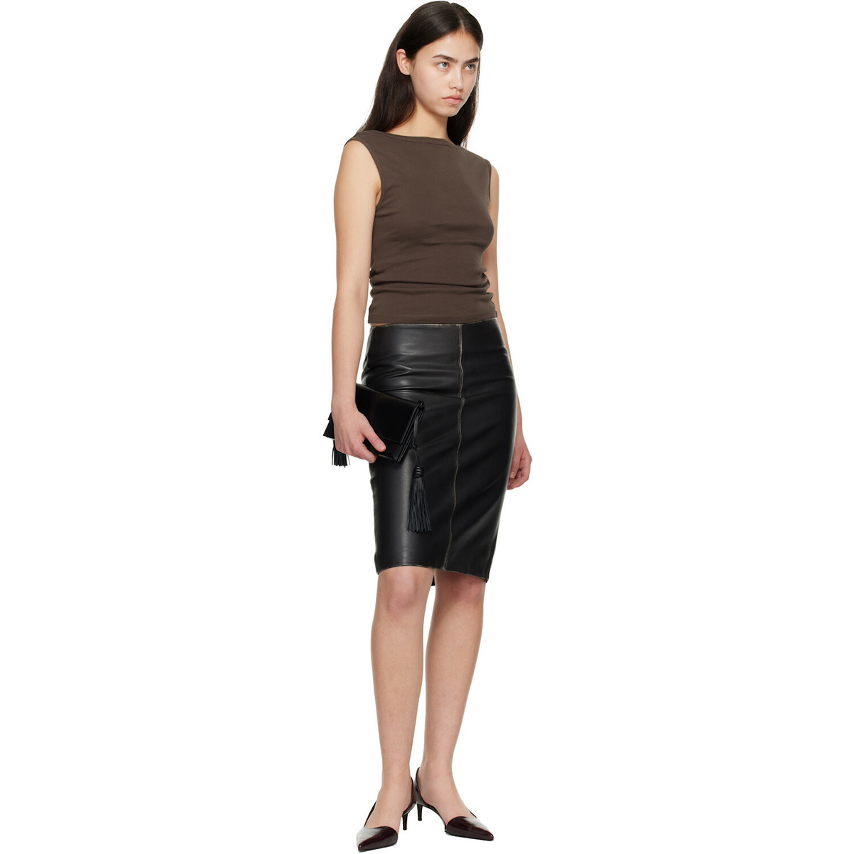 St. Agni Brown Organic Cotton Ballerina Tank Top