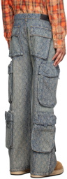 AMIRI Blue Utility Denim Cargo Pants