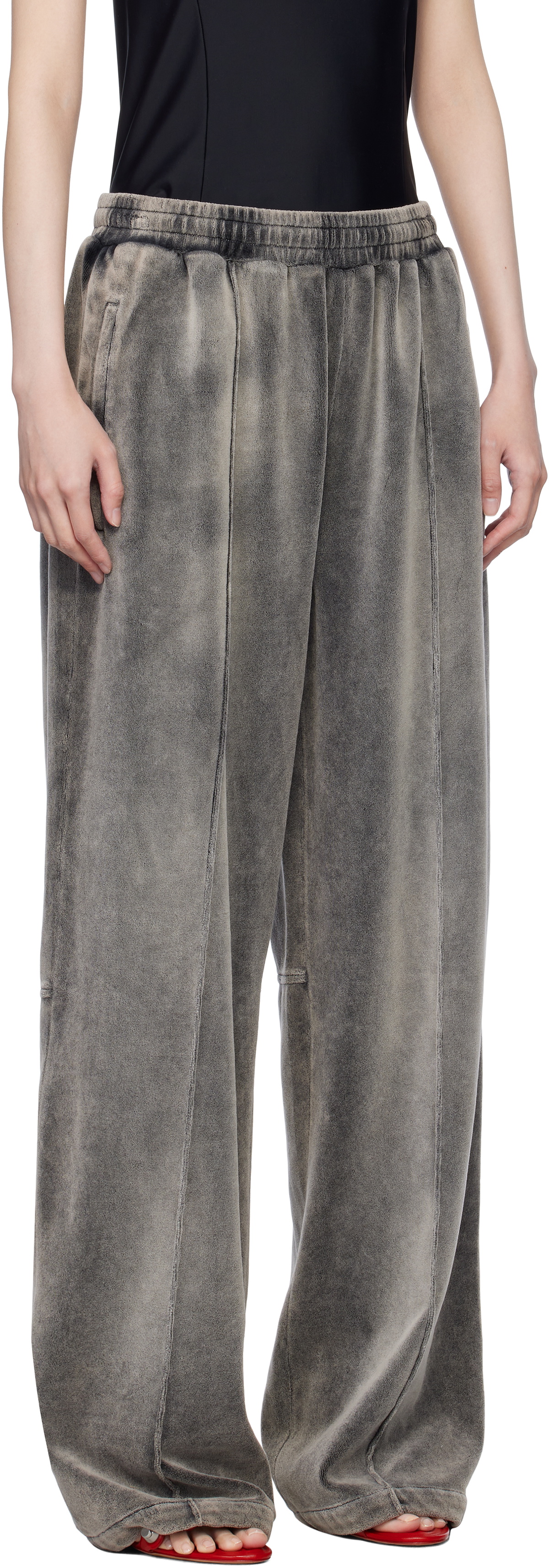 alexanderwang.t Gray Crushed Velour Lounge Pants