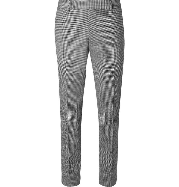 Photo: Dunhill - Black Slim-Fit Checked Stretch-Cotton Suit Trousers - Men - Gray