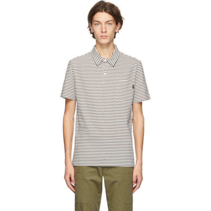 Photo: PS by Paul Smith Black and White Stripe Polo