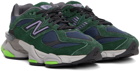 New Balance Green & Navy 9060 Sneakers